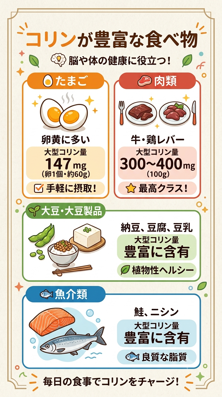 コリンを多く含む身近な食材